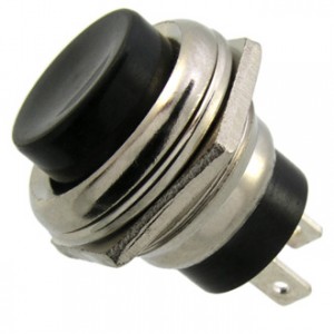 PBS-26B OFF-(ON) ЧЕРНЫЙ, Кнопочный переключатель PBS-26B, OFF-ON, черный