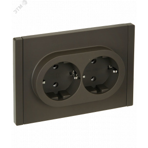 Розетка 2-м СП FORTE&PIANO FP324 16А с заземл. без защ. шторок безвинт. крепл. сер. IEK FP-R21-16-1-K03