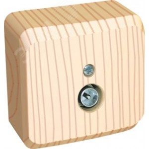 ЭТЮД Розетка телевизионная TV наружная IP20 сосна TVA-002D