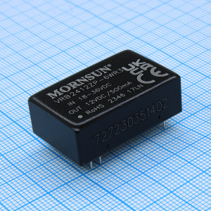 VRB2412ZP-6WR3, Преобразователь DC/DC мощность, Вт: 6 вход 24(18-36)В выход 12В изоляция: 1500В, 32.0*20.0*10.8мм