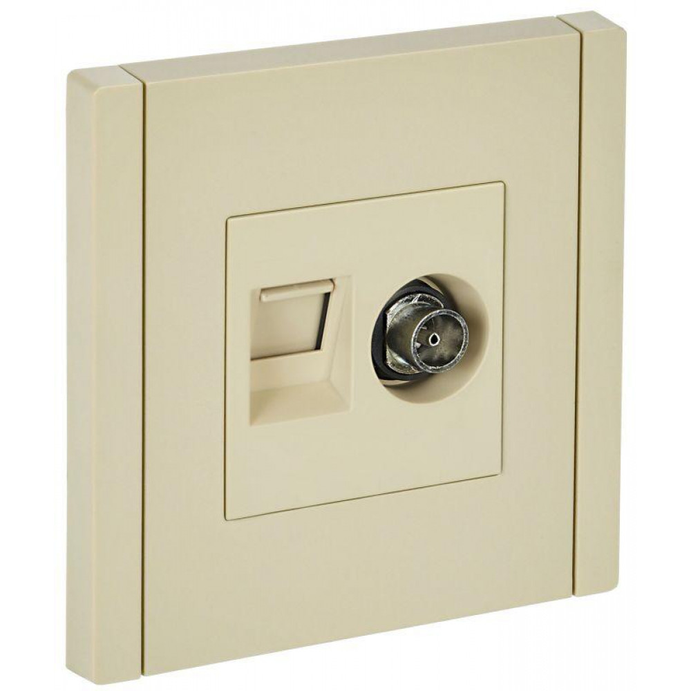 Изображение товара FORTE&PIANO Розетка двойная TV+RJ45 кат.5E FP436 ваниль IEK