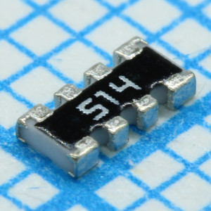YC164-JR-07510KL, ЧИП-резистор толстопленочный сборка 510кОм ±5% ±200ppm/°C защитное покрытие 8-Pin 1206(4 X 0603)  лента на катушке
