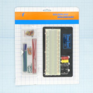 Плата макетная б/пайки ZY-201 (+J), плата макетная без пайки на 830 точек с набором перемычек и с клеммами питания