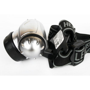 Фонарь налобный LED 5351 7LED 3 режима 3хR03 металлик 10260