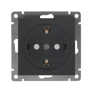 Розетка 1-м СП Афина 16А IP20 с заземл. защ. шторки механизм графит A0049-Gr