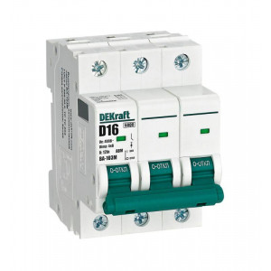 Автоматический выключатель без теплозащиты 3P 16А х-ка D 6кА ВА-103M C2 12556DEK