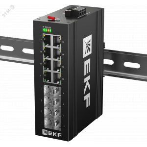 Промышленный неуправляемый коммутатор U-8GX/SFP-8GT, 8 портов 1000Base-X SFP, 8 портов 10/100/1000Base-T(X) RJ45, монтаж на динрейку TSX EKF [TSX-U-8GX/SFP-8GT]
