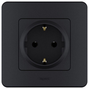 Розетка 1-м СП Inspiria 16А IP20 250В 2P+E немецк. стандарт механизм антрацит Leg 673723
