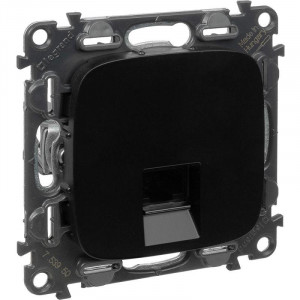 Valena ALLURE Информационная розетка одиночная RJ45 Кат 5е UTP С лицевой панелью Антрацит 753950