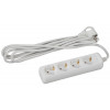 Удлинитель 4х5м с заземл. 10А IP20 UX-4e-5m ПВС 3х0.75 Б0038580