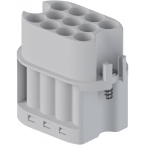 Вилочная контактная вставка 75.012.5053.0, Вилочная контактная вставка, обжимная фиксация, 10 полюсов + PE, типоразмер Size MOT, 690V, 16A, (обжимные контакты поставляются отдельно)