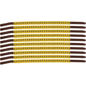 brd333906, SCNG-15-6 клипсы жёлтые, 300шт/упак, для провода 3,8-4,6мм диаметра, легенда 6