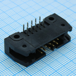 1-828581-0, Разъем провод-плата HDR 10 контактов шаг 2.54мм угловой монтаж в отверстие