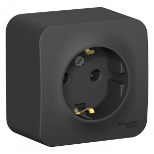 BLANCA О/У РОЗЕТКА с заземлением без шторок, 16А, 250В, АНТРАЦИТ BLNRA010106
