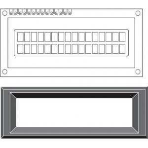 EA 017-17UKE, Модули сивольных ЖК-дисплеев и комплектующие Bezel 017-xx Series 58x32.5 / 74x44.7