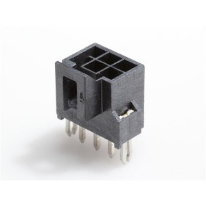 105312-1206, Проводные клеммы и зажимы NanoFit Hdr Vrt 6Ckt DR SldrClip Blk 15Au