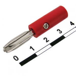 10-0060 RED, Штекер BANANA PLUG  красный, винтовое крепление