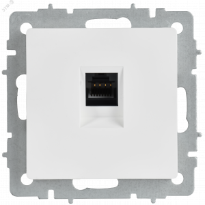 BRITE Розетка компьютерная RJ45 кат.6 РК11-БрАБ арктический белый IEK BR-K10-2-K91