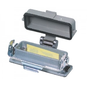 Открытое основание разъема 76.325.2528.0, Основание разъема на панель, открытое, типоразмер 16A, без уплотнителя, с одной защелкой, с защитной крышкой, материал корпуса: алюминиевый сплав