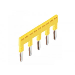 Соединительная перемычка 99.033.9999.9, Соединительная перемычка, 9 (1-3-5-7-9) полюсов, изолированная, вилочная, для клемм: WT 2,5; WTP 2,5/4; WKFN 2,5 цвет: желтый