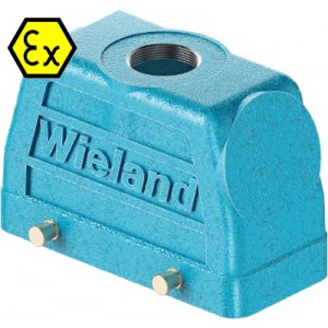 Крышка разъема Ex EX GOT GC16 M25 09IA Z1, Крышка разъема на кабель, типоразмер 16B, взрывозащита, без уплотнителя, 1 отверстие с резьбой для кабельных вводов M25x1,5, с верхним расположением, без защелок (упоры для двух защелок), материал корпуса: цинковый сплав