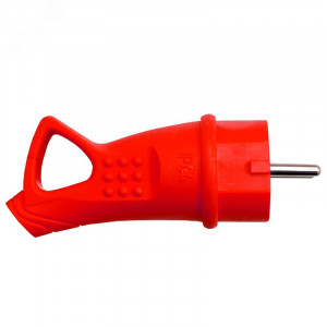 Вилка с ушком c/з каучук 16А 250В IP44 цвет красный (еврослот) 3071