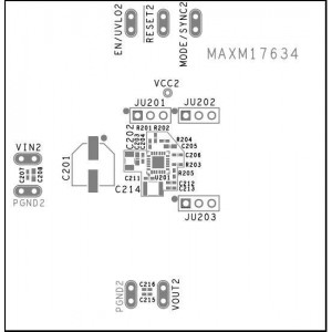 MAXM17634EVKIT#, Средства разработки интегральных схем (ИС) управления питанием Evkit for MAXM17634, 4.5V to 36V Input, 2A, 5V Output Himalaya uSLIC Step-Down Power Module