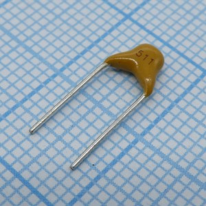 TS170R1H511J8BNB0R, Конденсатор керамический многослойный 510пФ 50В NPO ±5% радиальный 5.08мм 125°C россыпь