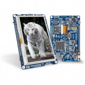 MIKROE-1397, Отладочная плата на основе STM32F407ZGT6 с TFT Touch Screen  дисплеем 4.3