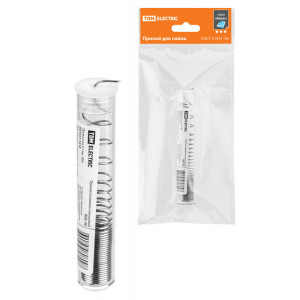 Припой ПОС 40, проволока, ГОСТ 21931-76, 1 мм, 10 г, колба, серия "Алмаз" SQ1025-1610