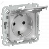 Изображение товара FLITE Розетка с заземлением с защитными шторками и крышкой безвинтовое крепление 16А IP44 РСшкр11-1-44-ФлА алюминий IEK FI-R16-16-1-44-K47