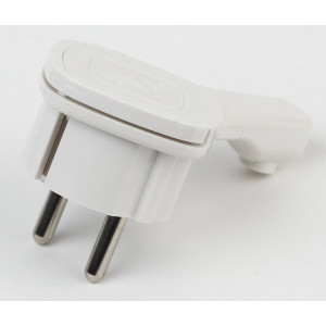 Вилка V5(U) ультраплоская с заземл. 16А с кольцом белая ЭРА Б0026331