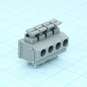 DG235-3.81-04P-11-00A(H), Нажимной безвинтовой клеммный блок 4 контакта. Зажим типа торцевой контакт. Серия DG235-3.81