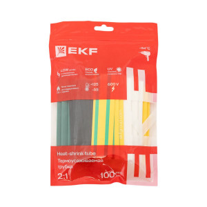 Набор трубок термоусадочных ТУТ нг тонкостен. 16/8 (7 цветов по 3шт 100мм) tut-n-16
