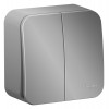 Выключатель 2-кл. ОП Blanca 10А IP20 (сх. 5) 250В с изолир. пластиной алюм. SE BLNVA105013