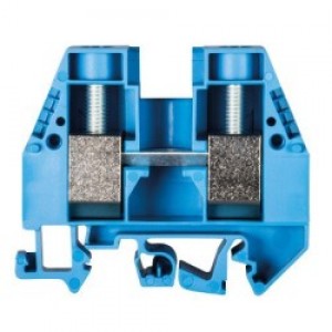 Проходная клемма WKI 35/U BL, Проходная клемма, тип фиксации провода: винтовой, номинальное сечение: 35 мм кв., 125A, 400V, ширина: 16 мм, цвет: синий, тип монтажа: DIN35