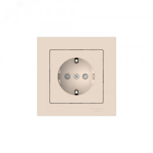 ATLASDESIGN РОЗЕТКА с заземлением со шторками, 16А, в сборе, быстрозажимные клеммы, БЕЖЕВЫЙ ATN000244S