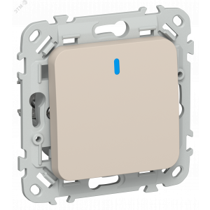 FLITE Выключатель 1-клавишный с индикацией 10А ВС11-1-1-ФлЛ льняной IEK FI-V10-1-10-1-K88