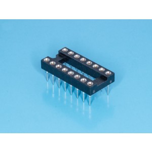 SCSM-16, DIP-панель цанговая под микросхему 16pin, шаг 2.54мм, ширина 7.62мм