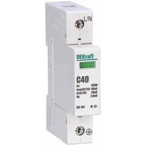 Ограничитель перенапряжения однополюсный ОП-101 1п 40кА С 420В 18015DEK