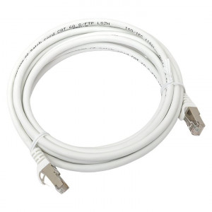 Патч-корд TERACOM CS Cat.6A экранированный S/FTP оболочка LSZH белый (3,0м) TRCS-6ASF-LSH-3M-WH