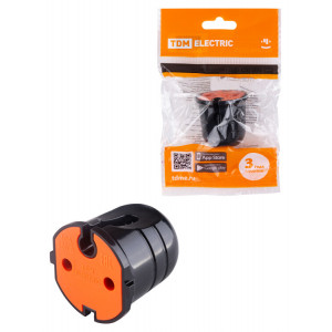 Кабельная розетка б/з черная с красной вставкой 10А 250B черная SQ1806-0214