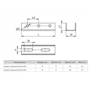 Профиль П-образный 35х120 мм (1,5 мм) EKF
