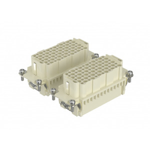 Розеточная контактная вставка HDD-144-FC, Розеточная контактная вставка, обжимная фиксация, 144 полюса + PE, типоразмер 32B, 250V, 10A, (обжимные контакты поставляются отдельно)