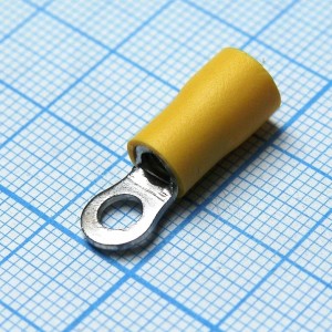 RV5.5-4S  Yellow, наконечник кабельный кольцевой с изоляцией d=4.3мм, сеч. пров.4.0-6.0мм2