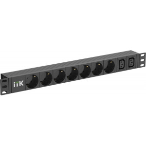PDU 7 розеток нем. ст. + 2 С13 1U каб. 2м нем. ст. PH22-7D2C131-P