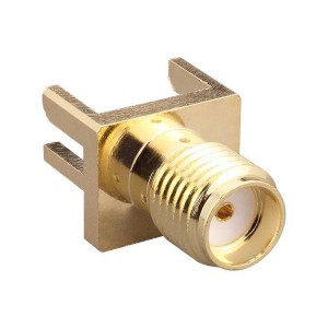 CONSMA020.062-G, РЧ соединители / Коаксиальные соединители SMA, Edge Mount, Female Receptacle, 0.062" PCB Mount, Gold
