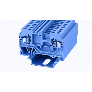 WS2.5-01P-12-00Z(H), Проходная клемма, тип фиксации провода: пружинный, номинальное сечение: 2,5 мм кв., 24А, 800V, ширина: 5 мм, цвет: синий, тип монтажа: DIN35