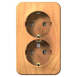 Розетка 2-м ОП Blanca 16А IP20 250В с заземл. без защ. шторок с изолир. пластиной ясень SE BLNRA010215