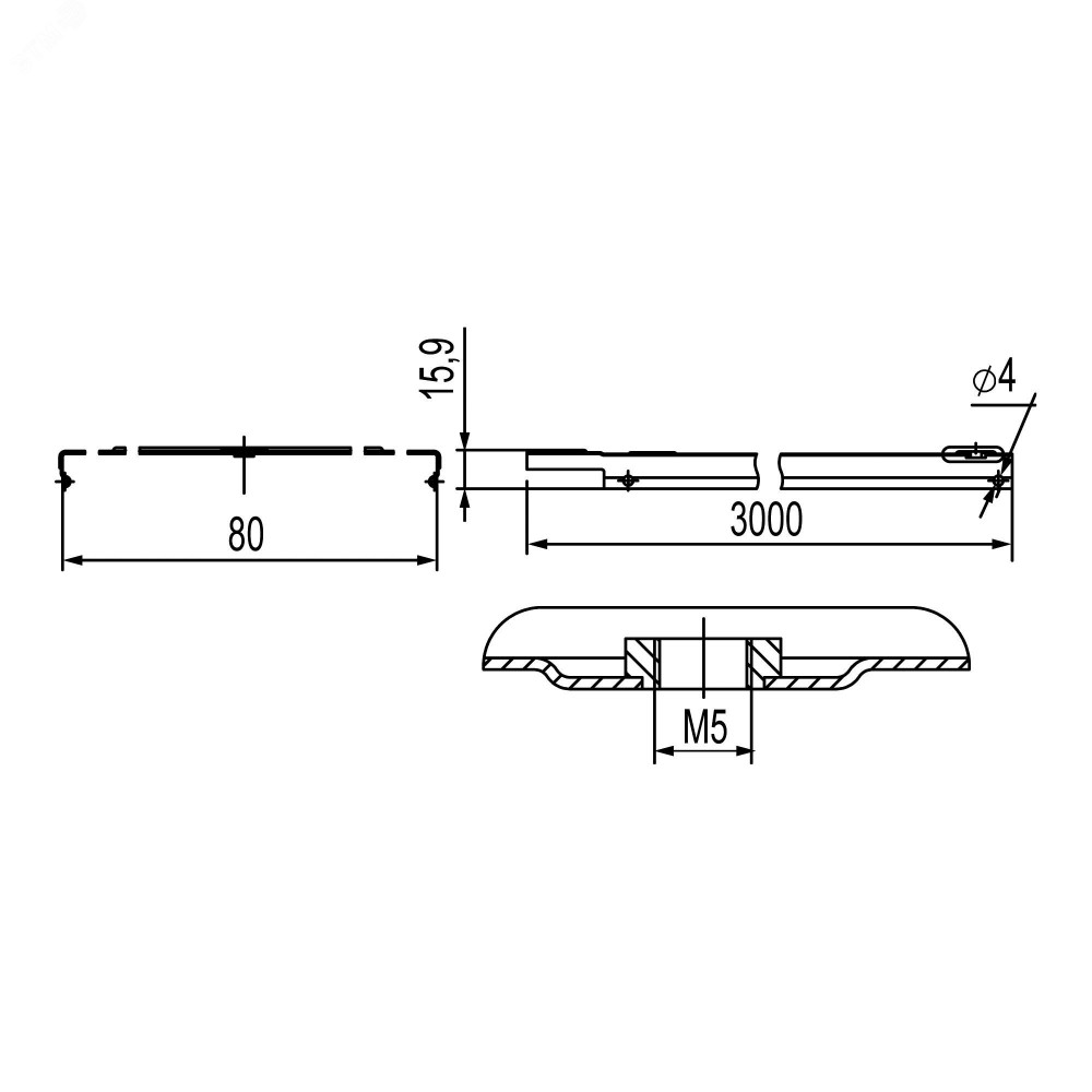 Изображение товара Крышка на лоток с заземлением 80мм L=3000 горячеоцинкованная DKC